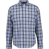 GANT Regular Fit Poplin Melange Check Shirt Indigo