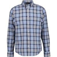 GANT Regular Fit Poplin Melange Check Shirt Indigo