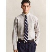 GANT Pure Cotton Striped Oxford Shirt Beige Mix