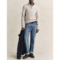 GANT Pure Cotton Casual Half Zip Jumper Beige