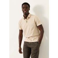FatFace Pure Cotton Striped Polo Shirt Ecru