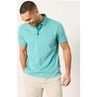 FatFace Pure Cotton Striped Polo Shirt Light Teal