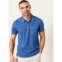 FatFace Pure Cotton Garment Dye Polo Shirt Indigo