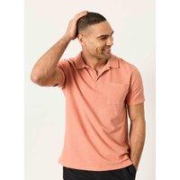 FatFace Cotton Rich Textured Polo Shirt Coral