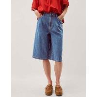 Monsoon Denim Knee Length Shorts Blue Denim