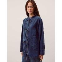 Monsoon Lyocell Rich Lightweight Jacket Navy