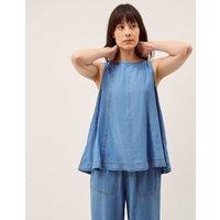 Monsoon Lyocell Denim Tank Top Blue Denim