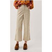 Monsoon High Waisted Regular Wide Leg Cropped Jeans Ecru