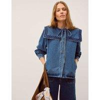 Monsoon Pure Cotton Denim Collared Jacket Blue