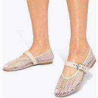 Kurt Geiger Woven Mesh Detail Flat Ballet Pumps Cream