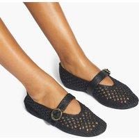 Kurt Geiger Woven Flat Ballet Pumps Black
