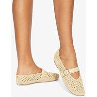 Kurt Geiger Woven Flat Ballet Pumps Beige