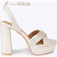 Kurt Geiger Metallic Platform Block Heel Sandals Silver