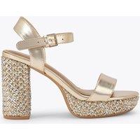 Kurt Geiger Metallic Block Heel Sandals Gold