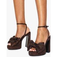 Kurt Geiger Embellished Block Heel Sandals Brown