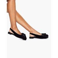 Kurt Geiger Velvet Bow Flat Pointed Mules Black