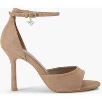 Kurt Geiger Suede Ankle Strap Stiletto Heel Sandals Chocolate