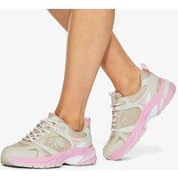 Kurt Geiger Lace Up Mesh Detail Trainers White Mix