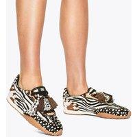Kurt Geiger Suede Animal Print Trainers Multi