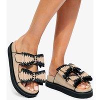 Kurt Geiger Flat Sliders Beige Mix