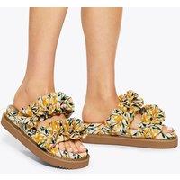 Kurt Geiger Floral Double Strap Sandals Camel