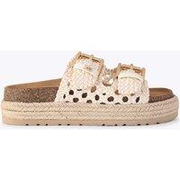 Kurt Geiger Woven Buckle Flatform Sandals Cream