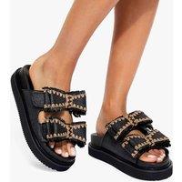 Kurt Geiger Flat Sliders Black Mix