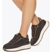 Kurt Geiger Suede Platform Trainers Brown Mix