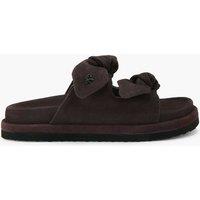 Kurt Geiger Suede Bow Detail Sandals Brown
