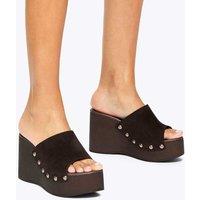 Kurt Geiger Suede Wedge Platform Sandals Chocolate
