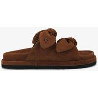 Kurt Geiger Suede Bow Detail Sandals Camel