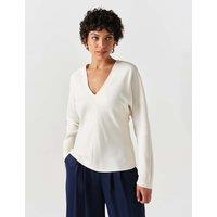 Ghost Satin V-Neck Top Ivory
