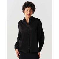 Ghost Satin Collared Blouse Black