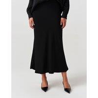 Ghost Crepe Midi Slip Skirt Black