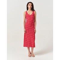 Ghost Crepe Floral Midi Slip Dress Pink Mix