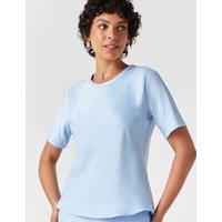 Ghost Satin Short Sleeve Top Light Blue