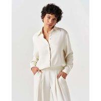 Ghost Satin Collared Blouse Ivory