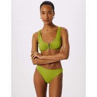 Whistles Textured Ring Bikini Top Green