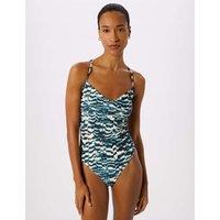 Whistles Printed V-Neck Swimsuit Black Mix