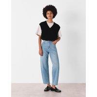 Whistles High Waisted Barrel Ankle Grazer Jeans Light Blue
