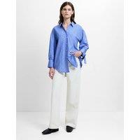 French Connection Pure Cotton Striped Bow Detail Shirt Blue Mix
