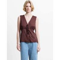 French Connection V-Neck Top Brown