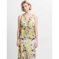 French Connection Floral V-Neck Top Yellow Mix