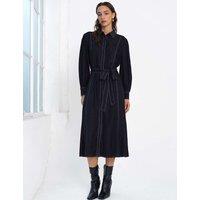 French Connection Belted Midi Shirt Dress Black Mix