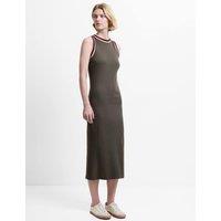 French Connection Jersey Knitted Midi Dress Khaki Mix