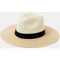 ACCESSORIZE Straw Fedora Hat Natural