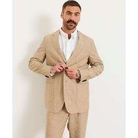 FatFace Regular Fit Pure Linen Textured Blazer Natural