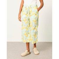 FatFace Pure Cotton Lemon Print Pyjama Bottoms Blue Mix