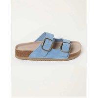 FatFace Leather Buckle Footbed Sandals Blue