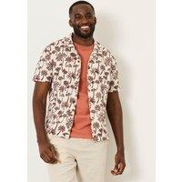 FatFace Regular Fit Pure Cotton Palm Print Shirt Natural Mix
